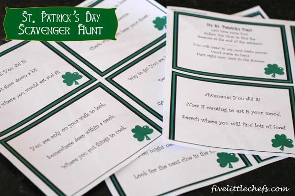 Printable St. Patrick's Day Scavenger Hunt