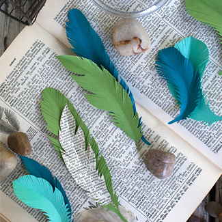 Recycled Paper Feathers