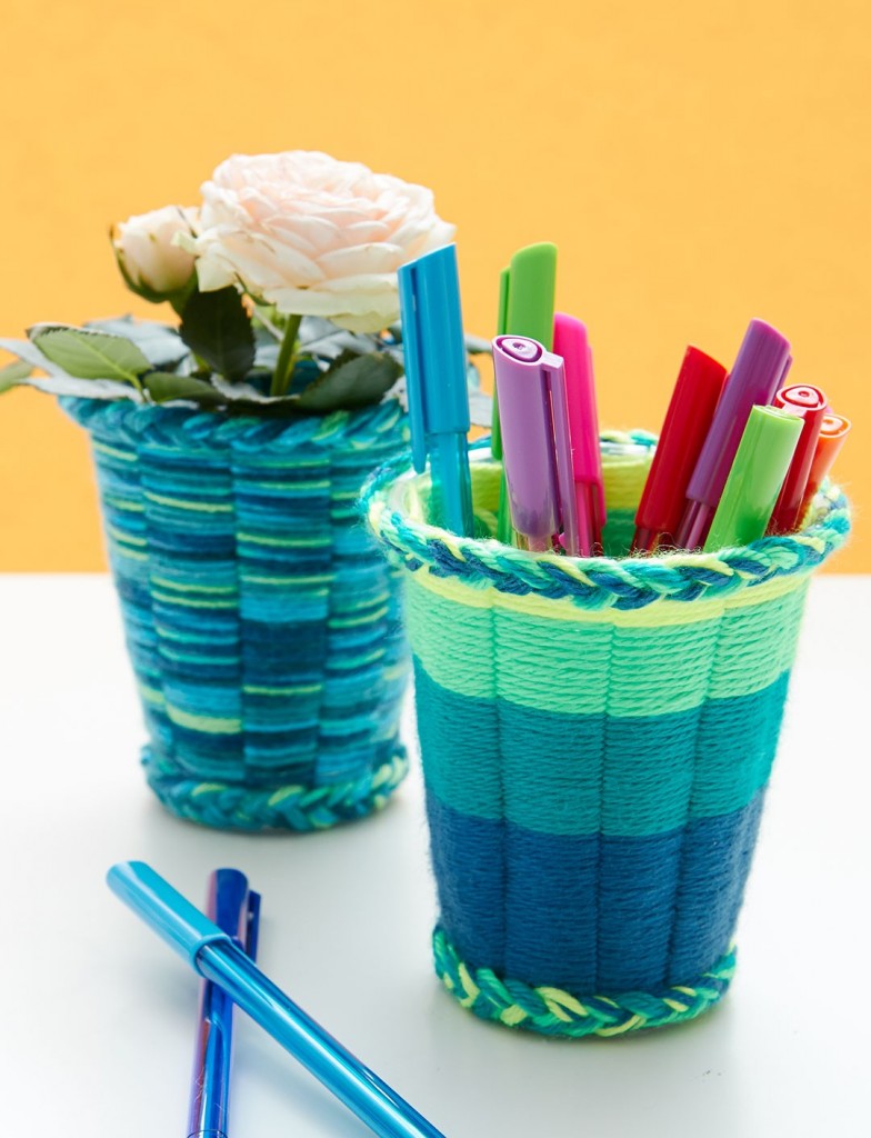 DIY Weaving with Plastic Cups via FaveCrafts